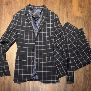 ASOS Men's dark blue Checkered Blazer and Pants Set